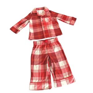 2 Piece Red Plaid Pajama Set by Hearth & Hand MAGNOLIA Size 12M